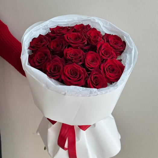 Букет «Роскошь» из 15 Эквадорских роз🌹Бордовые розы эксплоер