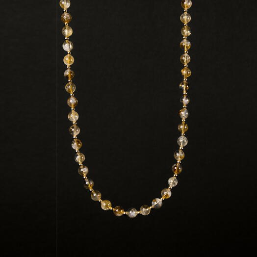 Чокер ожерелье Самшит Цитрин 14K 40 см (CHO1055)
