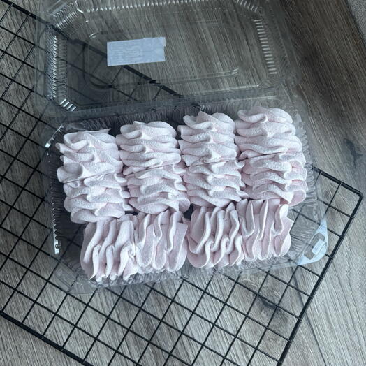 Зефир ручной работы клубника 6 шт пластик упаковка