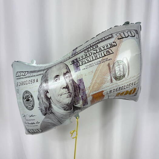 Воздушный шар 100 долларов. Helium balloon 100 dollars 💵