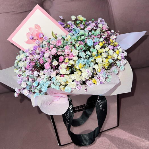 Радужная гипсофила 💕💙