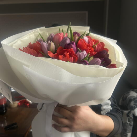 Микс тюльпанов пионовидные 25