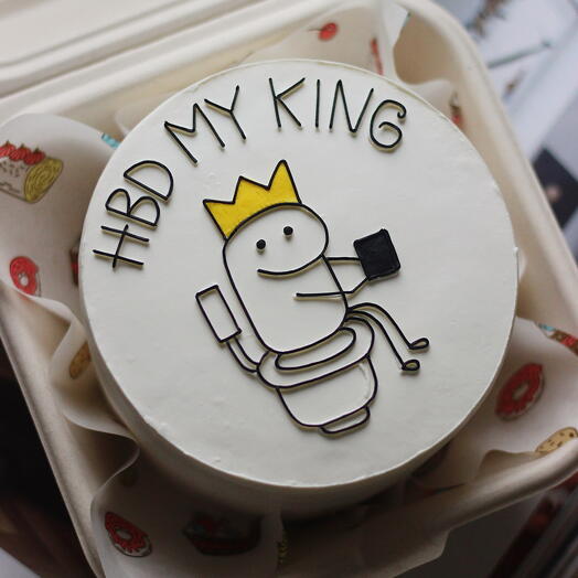 Торт Happy Birthday MY KING с прикольной надписью