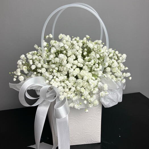 Белоснежная гипсофила ! Жемчужины в стильной сумочке