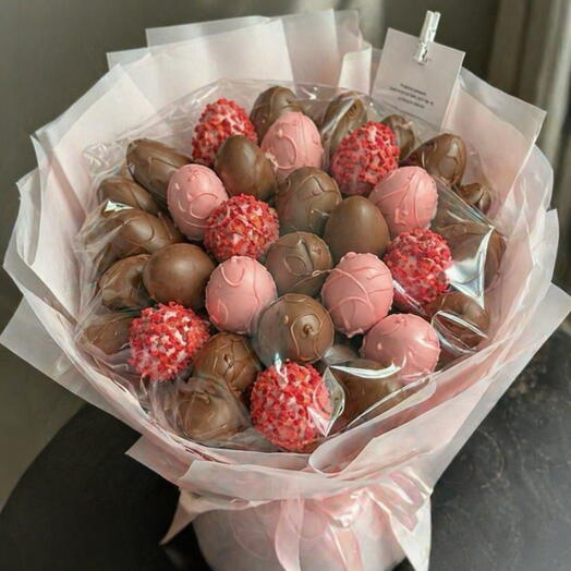 Luxury Chocolate Bouquet – Pink   Milk Delight Gift Box