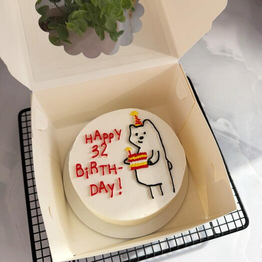 Бенто торт Happy Birthday, в подарок на день рождения, с медведем