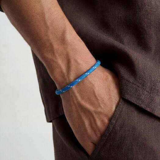 Голубой мужской браслет LU CORD NAVY MEN мужчине, мужу, папе, другу, брату