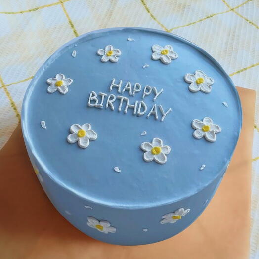 Бенто-торт Happy birthday с цветами