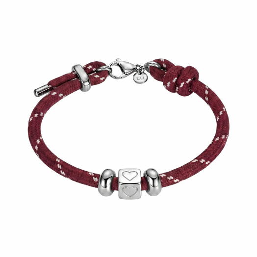 Бордовый браслет LU CORD WINE [СЕРДЦЕ] любимой, девушке, жене, подруге