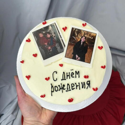 Трендовый торт с фото, ваш текст и фото.Без доплат