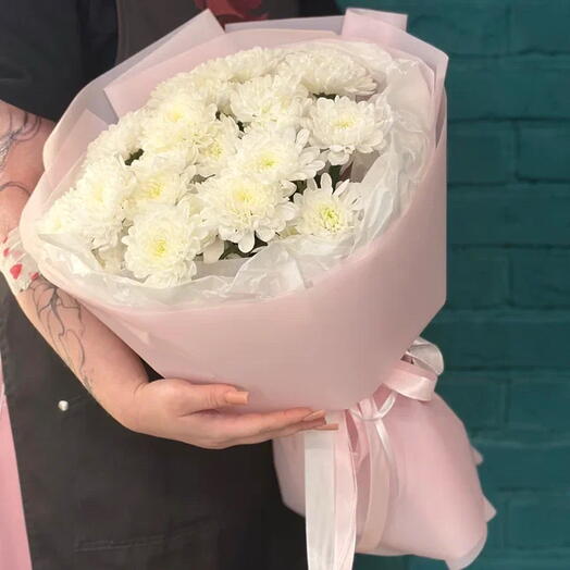 Вау😻 Нежный букет из 5 хризантем🌷 с доставкой по Новокузнецку