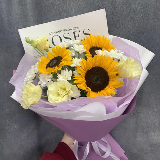 Букет с подсолнухами🌻