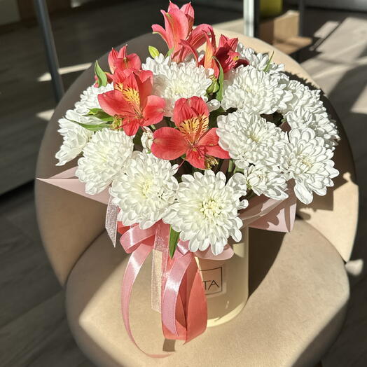 Композиция в коробочке «Адэль»🌸🌿