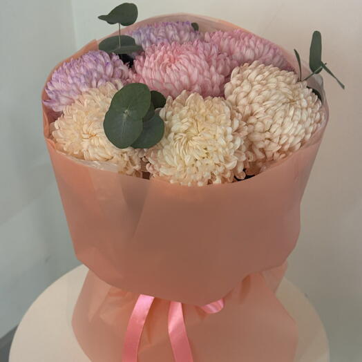 Букет с одноголовой хризантемой🌸