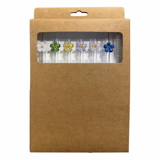 Дизайнерские стеклянные трубочки для коктейлей набор 7шт. Designed glass straws for cocktails 7pcs