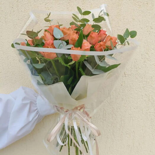 Букет из персиковых роз 🧡