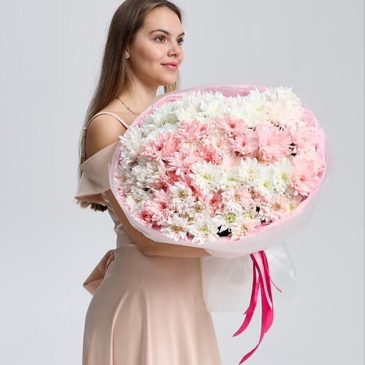 🎀💋Быстрая доставка! Большой букет хризантем