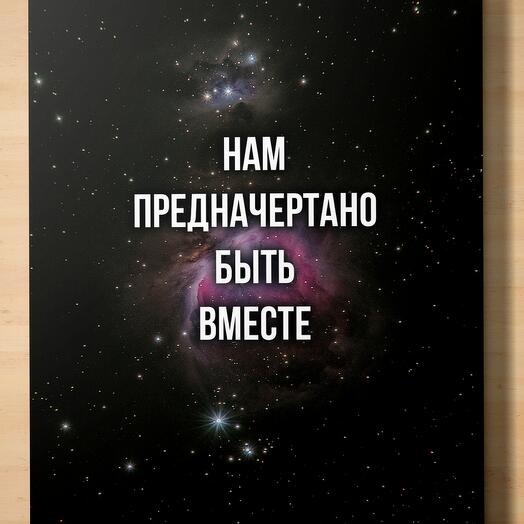 Универсальная поздравительная открытка для влюблённых с надписью «Нам предначертано быть вместе»