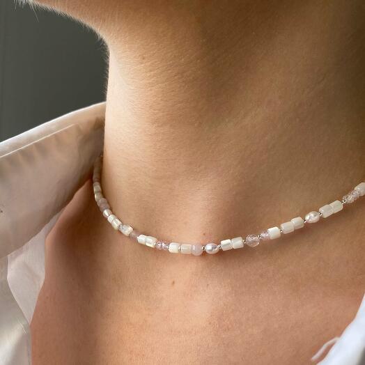 колье ray rita. чокер из перламутра. чокер из бисера и жемчуга. чокер из перламутра. чокер из перламутра.