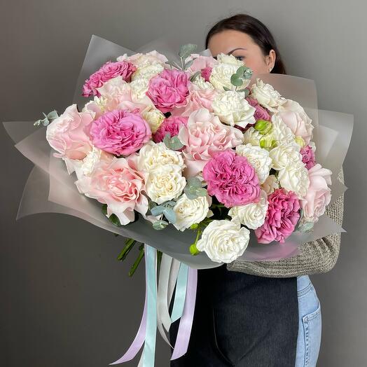 Парфюмер💗 ароматный букет из французских, пионовидных и кустовых роз