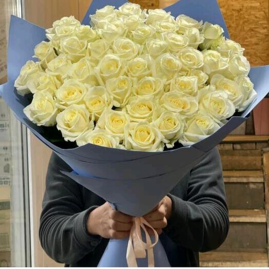 Bouquet of 51 snow-white roses
