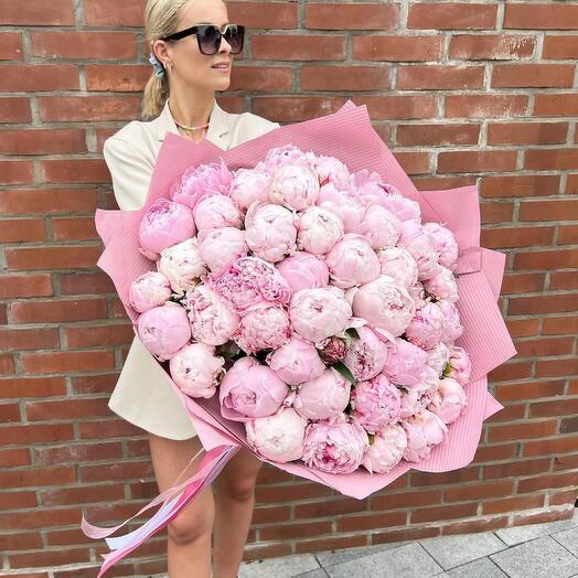A large bouquet of peonies
