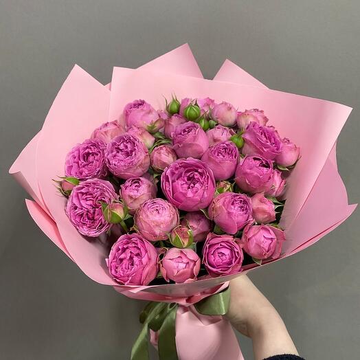 Ramo de 9 rosas en forma de peonía de Misty Bubbles