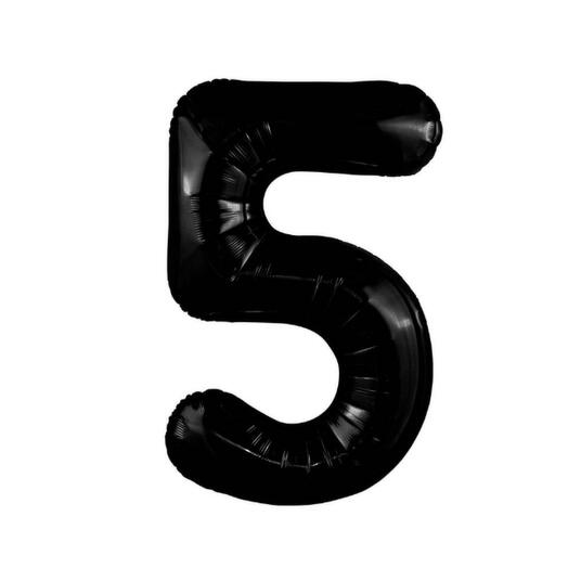 Шар-цифра "5" гелиевый, цвет чёрный
