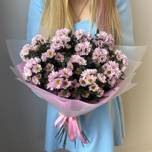 Букет ромашек сантини лаванда 15