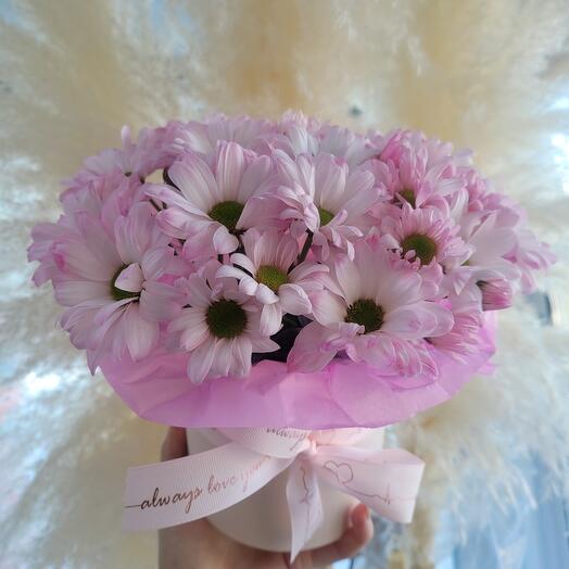🌸Розовые ромашки в коробке🌸