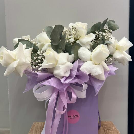 Композиция из роз в коробке 🌹