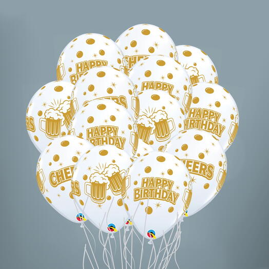 15 Happy Birthday Cheers Balloons  set