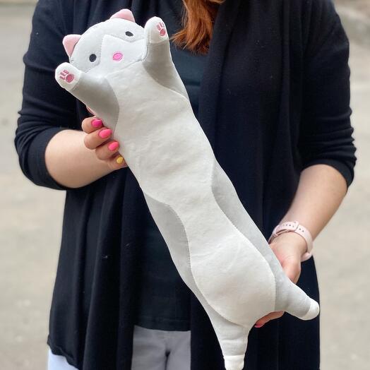 Игрушка кот-батон серый