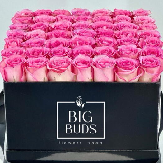 Yelena pink roses in large BBF Square Box