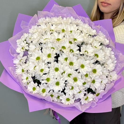 Букет из 15 кустовых хризантем