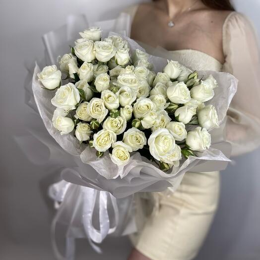 Snow-white bush roses