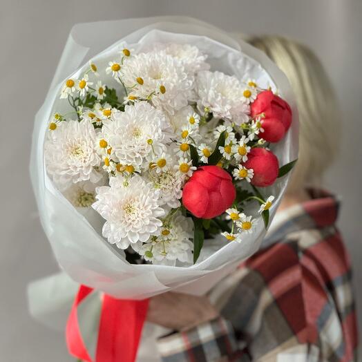 Хризантемы, ромашки и пионы Coral Charm 🌺