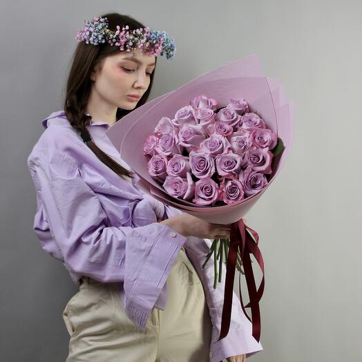 Монобукет из сиреневых эквадорских роз