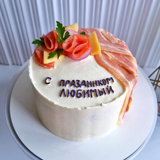 Закусочный торт  Мясной / Папе /Мужской/ с колбасой /соленый1,5кг