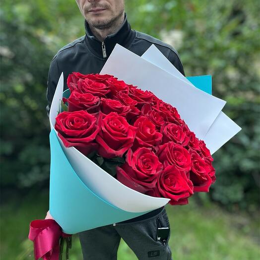 Розы 25 штук 70 см букет
