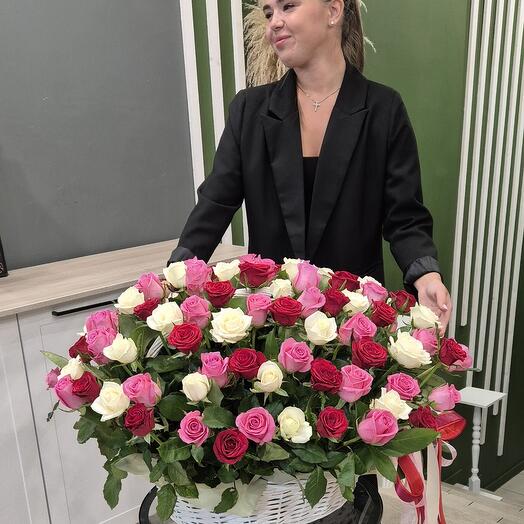 Корзина с цветами Премиум