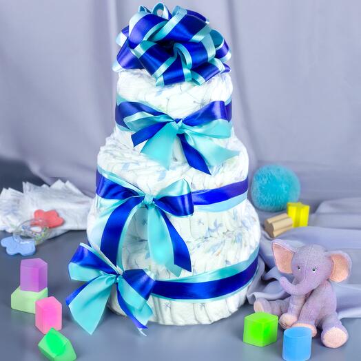Торт из памперсов для МАЛЬЧИКА