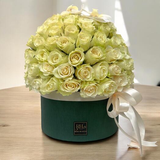 Box of white roses