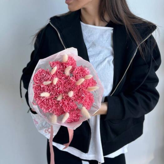 Букет стойких диантусов с лагурусом 🎀