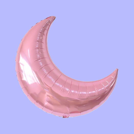Шар гелий луна розовый. Foil helium ballon moon pink