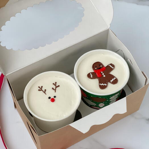 Торт в стакане Cake to go, с новогодним декором