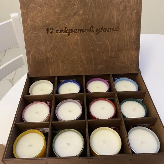 Подарочный бокс из 12 свечей