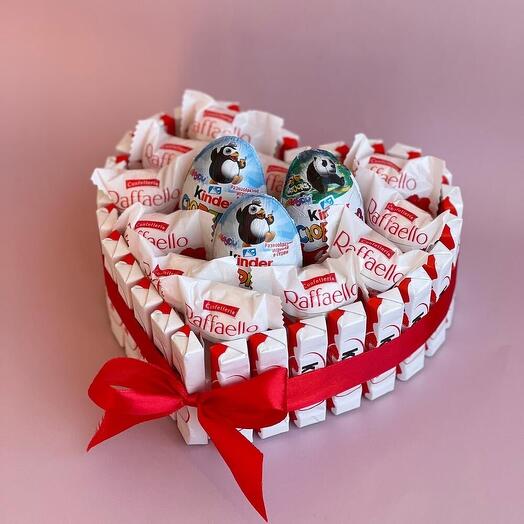 Сердце Kinder + Raffaelo