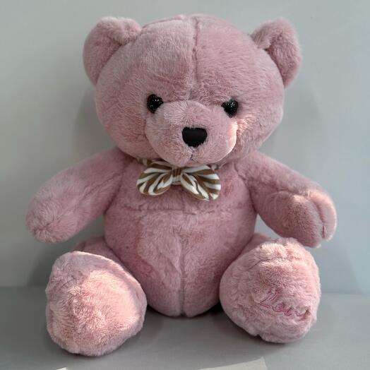 Мишка с бантиком розовый