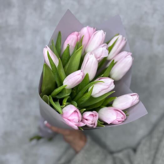 Букет 💐 розовых 🩷 тюльпанов 15 штук для любимой девушки ♥️🩷